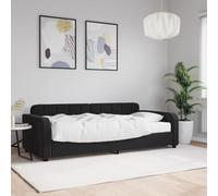 JHQHSM Letto giornaliero con materasso 90 x 200 cm velluto nero, 2 in 1 divano letto come letto e divano, comodo materasso in schiuma per un comfort ottimale, stabile telaio in legno e metallo con