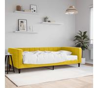 JHQHSM Letto giornaliero con materasso giallo 100 x 200 cm in velluto, divano letto 2 in 1 come divano e letto, comodo materasso in schiuma per un sonno ottimale, design moderno con robusto