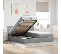 JHQHSM Letto ottomano con materassi grigio chiaro 200 x 200 cm tessuto molle insacchettate e meccanismo idraulico per lo spazio e il comfort ergonomico del sonno