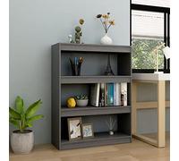 JHQHSM Libreria/divisorio, scaffale per libri, adatto per ufficio, corridoio, camera da letto, studio, grigio, 100 x 30 x 103 cm, in legno massello