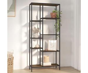 JHQHSM Libreria, magazzino, libreria, scaffalatura, scaffalatura, adatta per studio, ufficio, corridoio, camera da letto, 80 x 30 x 180 cm, acciaio e legno