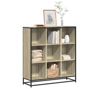 JHQHSM Libreria, scaffalatura per librerie, scaffalature, adatta per ufficio, studio, corridoio, camera da letto, rovere Sonoma, 97,5 x 33 x 107,5 cm, legno e metallo