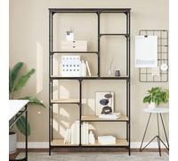 JHQHSM Libreria, scaffalatura per libri, adatta per ufficio, studio, corridoio, camera da letto, rovere Sonoma, 99 x 35,5 x 176 cm, materiale in legno e acciaio