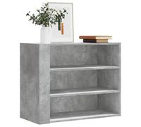 JHQHSM Mensola da parete grigio cemento, 75 x 35 x 60 cm, in legno con tre ripiani per lo spazio di archiviazione, design decorativo da parete con stabile e resistente all'umidità