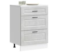 JHQHSM Mobile Base da Cucina Porto Grigio Cemento in Truciolato Multistrato con Piedini Regolabili e Ampio Spazio di Archiviazione, Materiale Durevole e Resistente all'Umidità,