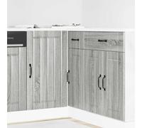 JHQHSM Mobile Base Lavello Lucca Grigio Sonoma in Legno Multistrato per Cucina con Ante e Piedini Regolabili, Materiale Composito Resistente all'Umido e Facile da Pulire, Ampio