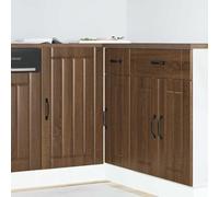 JHQHSM Mobile Base Lavello Lucca Rovere Marrone in Legno Multistrato per Cucina con Ante e Piedini Regolabili, Materiale Composito Resistente all'Umidità e Facile da Pulire, Ampio