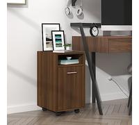 JHQHSM Mobile con ruote, mobiletto da ufficio, scrivania con rotelle, armadietto per stampante, credenza per scuole, studio, ufficio, effetto rovere marrone, 33 x 38 x 60 cm