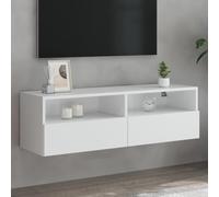 JHQHSM Mobile da parete per TV, bianco, 100 x 30 x 30 cm, in legno con 2 ripiani e 2 scomparti per una conservazione ottimale e un'organizzazione dello spazio, materiale durevole con resistenza