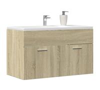 JHQHSM Mobile Lavabo Bagno Rovere Sonoma 90x38,5x46 cm Truciolato Multistrato con Ampio Spazio Portaoggetti Design Salvaspazio Facile Manutenzione Resistente all'Umidità