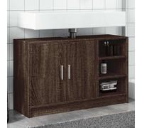 JHQHSM Mobile Lavabo Rovere Marrone 90x29x55 cm in Truciolare Multistrato con Ante e Scomparti Aperti per Bagno Moderno, Ampio Spazio di Stoccaggio, Facile Manutenzione, Design