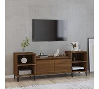 JHQHSM Mobile per TV marrone, effetto rovere, 160 x 35 x 55 cm, in legno con 6 scomparti e pratiche ante per un ottimo spazio e protezione dalla polvere, superficie stabile
