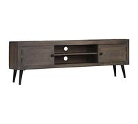 JHQHSM Mobile Porta TV in Legno Massello di Mango con Gambe in Acciaio 140x30x45 cm Credenza Armadio con 2 Antine e 2 Ripiani per Soggiorno Design Retrò Stabile Robusto Artigianale