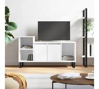 JHQHSM Mobile Porta TV in Legno Multistrato Bianco 100x35x55 cm con 5 Scomparti e Ante Pratiche per Soggiorno e Sistemi di Intrattenimento, Design Elegante e Struttura Robusta