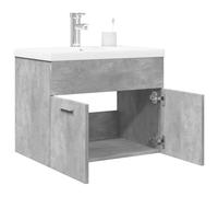 JHQHSM Mobile sottolavabo con vasca da incasso, grigio cemento, elegante armadio da bagno con materiale in legno per riporre lo spazio e il montaggio a parete, resistente all'umidità e facile da