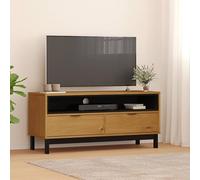 JHQHSM Mobile TV FLAM in Legno Massello di Pino 110x40x50 cm con 2 Cassetti e 1 Vano Aperto per Soggiorno Moderno Ampio Spazio Portaoggetti Design Funzionale Supporto Televisore