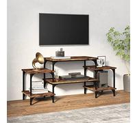 JHQHSM Mobile TV in legno con piano superiore robusto e gambe regolabili per stabilità, elegante mobile con ampio spazio di archiviazione