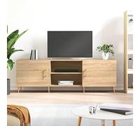 JHQHSM Mobile TV Sonoma Rovere 150 x 30 x 50 cm in legno con 4 scomparti e gambe in ferro - Robusto armadio multimediale per soggiorno e protezione dalla polvere