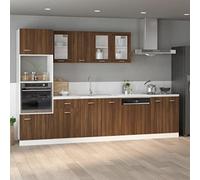 JHQHSM Mobiletto Sottolavello Lyon in Rovere Marrone 80x46x81,5 cm per Cucina - Ante con Ampio Spazio di Conservazione, Legno Multistrato Resistente all'Umidità, Montaggio Facile,