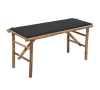 JHQHSM Panca da Giardino Pieghevole con Cuscino, Panca da esterno Panchina da esterno Panchina da giardino Adatto per Cortile Patio Bordo piscina Portico 118 cm in Bambù