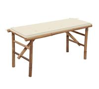 JHQHSM Panca da Giardino Pieghevole con Cuscino, Panca da esterno Panchina da esterno Panchina da giardino Adatto per Cortile Patio Bordo piscina Portico 118 cm in Bambù