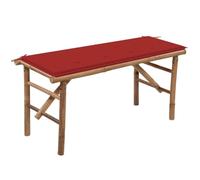 JHQHSM Panca da Giardino Pieghevole con Cuscino, Panca da esterno Panchina da esterno Panchina da giardino Adatto per Cortile Patio Bordo piscina Portico 118 cm in Bambù