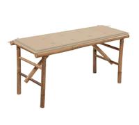 JHQHSM Panca da Giardino Pieghevole con Cuscino, Panca da esterno Panchina da esterno Panchina da giardino Adatto per Cortile Patio Bordo piscina Portico 118 cm in Bambù