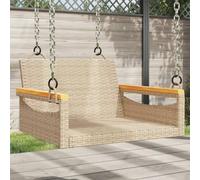 JHQHSM Panchina a Dondolo, Dondolo da giardino Panchina da esterno Panca da esterno Adatto per Portico Patio Bordo piscina Cortile Beige 63x62x40 cm in Polyrattan