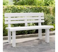 JHQHSM Panchina da giardino, per mobili da giardino, resistente alle intemperie, per esterni, adatta per terrazza, giardino, cortile, veranda, bianco, 110 x 52 x 71 cm, in polipropilene