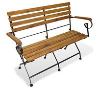 JHQHSM Panchina da Giardino Pieghevole, Panca da esterno Panchina da esterno Panca da giardino Adatto per Bordo piscina Portico Patio Cortile 112 cm Legno Massello di Acacia
