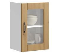 JHQHSM Pensile da Cucina con Porta in Vetro Lucca Rovere Artigianale - Armadietto a Parete in Truciolato Stabile per Ottimizzare Spazio e Organizzazione, Design Funzionale