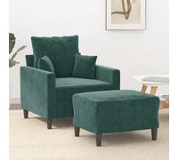 JHQHSM Poltrona con sgabello, verde scuro, 60 cm, velluto resistente, struttura robusta, comoda esperienza di seduta versatile, design moderno per soggiorno, relax lettura