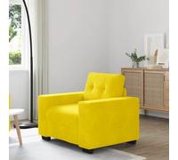 JHQHSM Poltrona Gialla 60 cm Velluto Moderna Sedia Relax per Soggiorno e Camera da Letto con Struttura Robusta in Compensato e Metallo Schiuma Spessa Cuscini Imbottiti Fibra Design