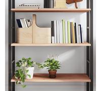 JHQHSM Scaffale da parete in legno massello di quercia non trattato, 100 x 40 x 2 cm, design rustico, struttura stabile, bordo naturale, realizzato a mano, versatile, utilizzabile come ripiano per il