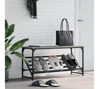 JHQHSM Scarpiera grigio Sonoma 90 x 30 x 45 cm, materiale in legno con ripiano inclinato e piano superiore robusto, robusto telaio in acciaio per un'organizzazione ottimale e una lunga durata