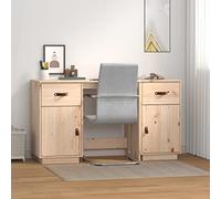 JHQHSM Scrivania con Armadietti, Scrivania da Ufficio Tavolo da Lavoro Scrivanie Desk Adatto per Sala studio Ufficio Soggiorno Dormitorio 135x50x75 cm in Legno Massello di Pino