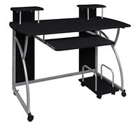 JHQHSM Scrivania da Computer, Tavolo da Lavoro Scrivanie Desk Scrivania da Ufficio Adatto per Sala studio Soggiorno Dormitorio Ufficio Nera 110x52x88,5 cm in Legno Multistrato