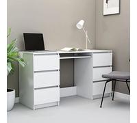 JHQHSM Scrivania, Desk Tavolo da Lavoro Scrivania per computer Scrivanie Adatto per Soggiorno Dormitorio Ufficio Sala studio Bianca 140x50x77 cm in Legno Multistrato