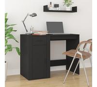 JHQHSM Scrivania, Tavolo da Lavoro Scrivania per computer Desk Scrivanie Adatto per Sala studio Ufficio Soggiorno Dormitorio Nero 100x49x75 cm in Legno Multistrato