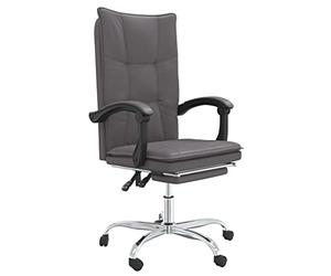 JHQHSM Sedia da scrivania regolabile in altezza con schienale regolabile e funzione reclinabile come sedia da ufficio girevole con ruote in grigio
