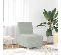 JHQHSM Sedia per divano senza braccioli grigio chiaro 55 cm velluto - morbido tessuto in velluto e robusto telaio in compensato per un comfort eccezionale e stabilità nella zona giorno, versatile