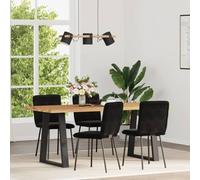 JHQHSM Sedie da pranzo 4 pezzi in velluto nero con design elegante per il massimo comfort e la stabilità robusta grazie alla struttura in metallo e legno, morbida superficie in velluto e spessore