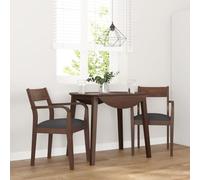 JHQHSM Sedie da pranzo con cuscino, 2 pezzi, marrone legno massello di gomma - Schienale ergonomico e materiale naturale resistente per un comfort duraturo nella zona giorno