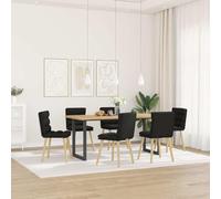JHQHSM Sedie da sala da pranzo, 6 pezzi, tessuto nero, design elegante con semplicità e comfort per la casa, materiale traspirante e durevole, robusto telaio in metallo
