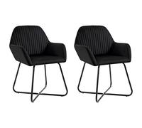 JHQHSM Sedie per sala da pranzo, 2 pezzi, in velluto nero, design moderno con struttura in acciaio e imbottitura morbida per un comfort e una durata ottimali nella zona giorno