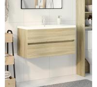 JHQHSM Set Bagno 2 Pezzi Ceramica e Legno Multistrato Mobile Lavabo con Ampio Spazio Salvaspazio Design Montaggio a Parete per Ottimizzazione Arredamento Bagno Moderno Funzionale