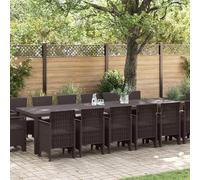 JHQHSM Set da 15 pezzi da giardino con cuscino in rattan sintetico, per terrazza e balcone, resistente ai raggi UV e agli agenti atmosferici dal design moderno