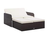 JHQHSM Set da 2 pezzi da giardino con cuscini in rattan PE di colore marrone, resistente alle intemperie, con funzione di regolazione e conservazione per terrazza, balcone o giardino, moderno