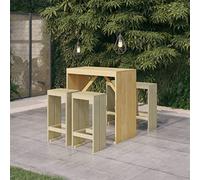 JHQHSM Set da 5 pezzi da giardino in legno di pino impregnato verde, robusto e durevole per esterni, ideale per ore di relax in giardino di campagna o laghetto da giardino, max 110 kg