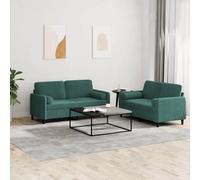 JHQHSM Set di 2 divani con cuscino in velluto verde scuro, morbido rivestimento in velluto e robusto telaio in metallo per una lunga durata, comoda imbottitura e pratico cuscino girevole per il relax,